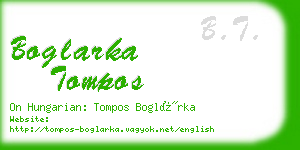 boglarka tompos business card